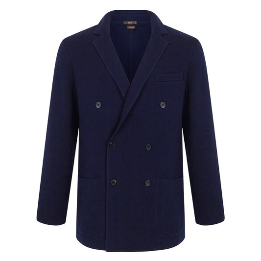 Cardigan croisé en cachemire bleu marine