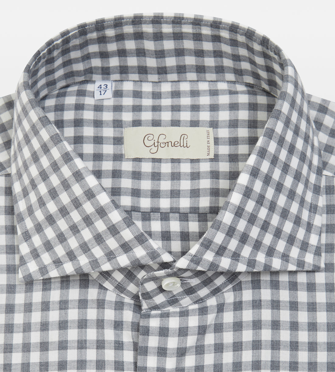 Chemise grise en coton à carreaux