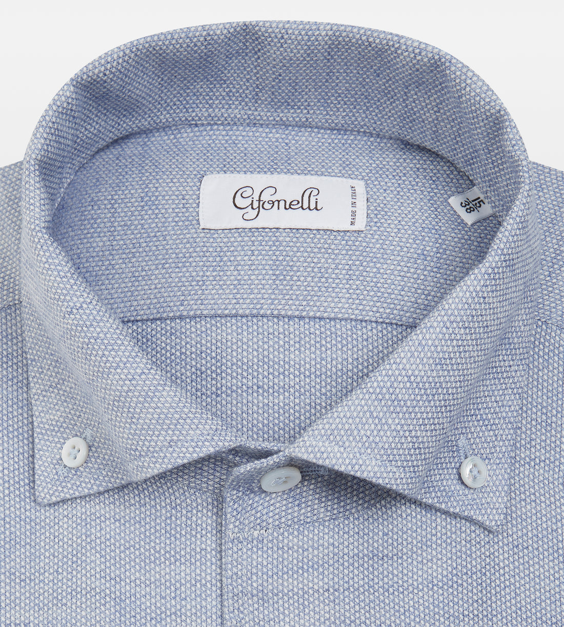 Chemise bleue en coton & laine