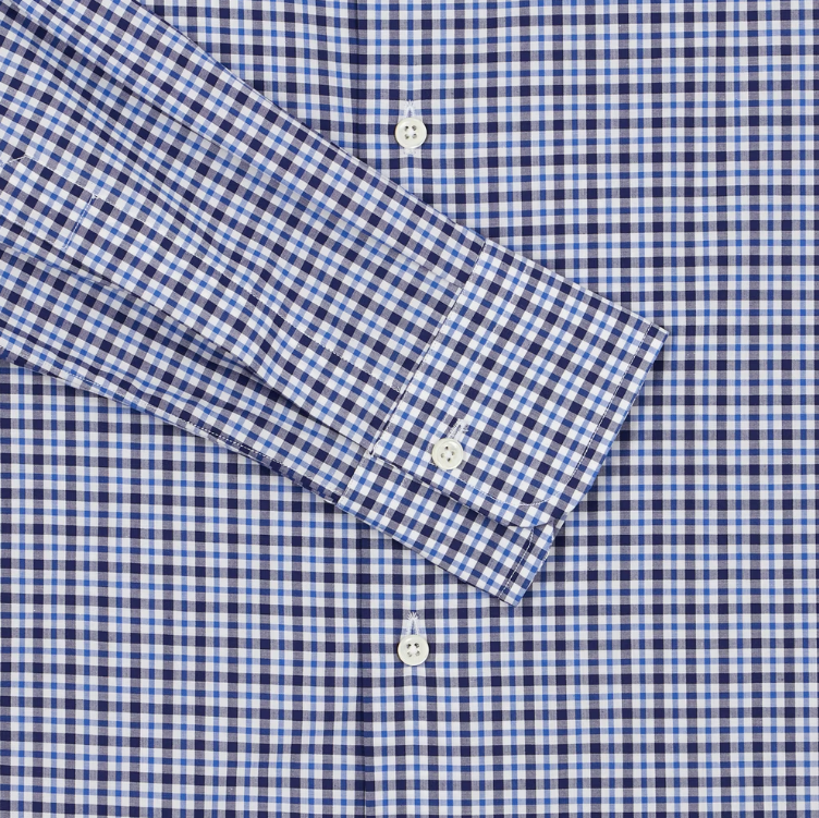 Chemise bleue à carreaux en coton