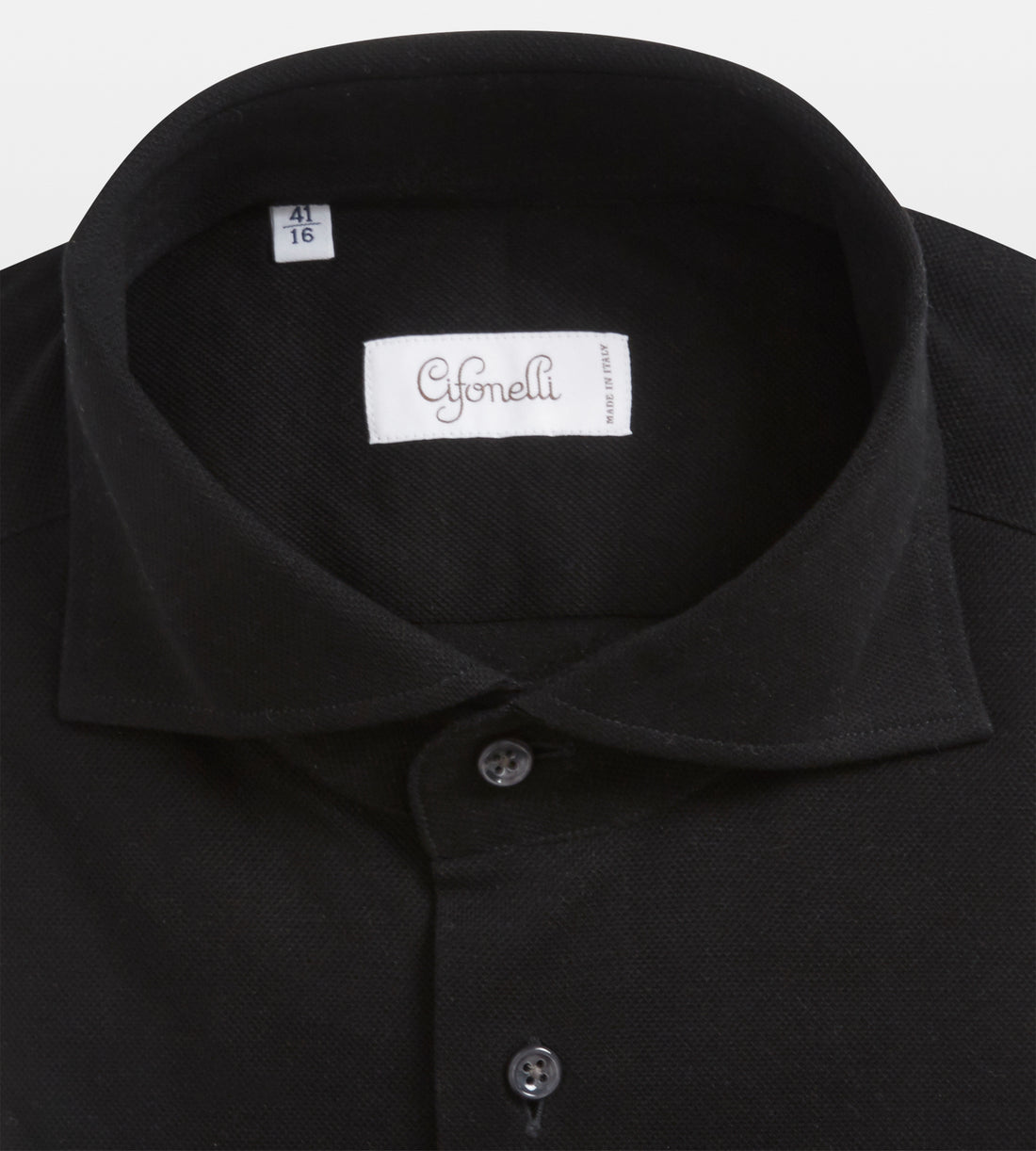 Chemise noire en coton piqué