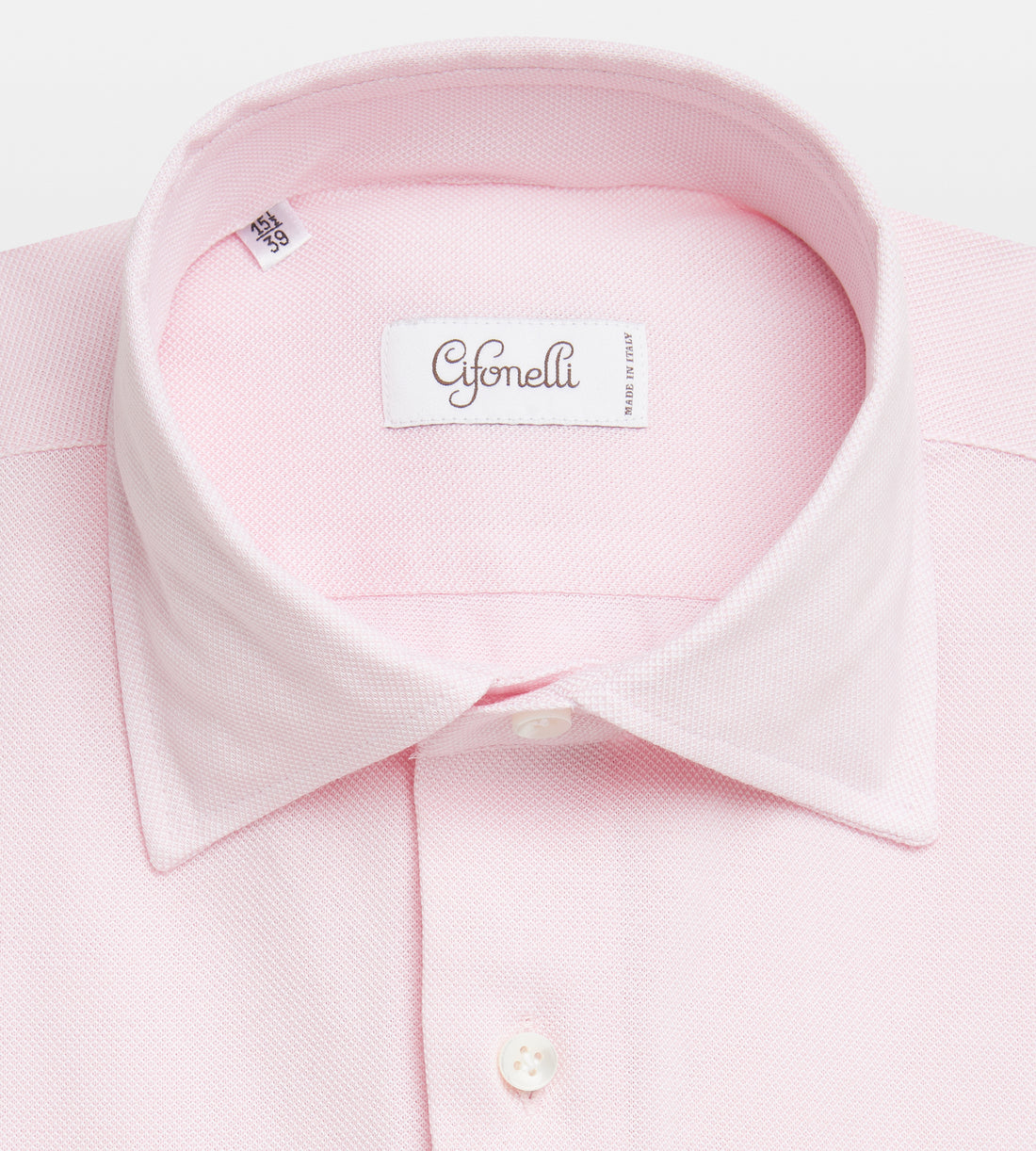 Pink cotton piqué shirt