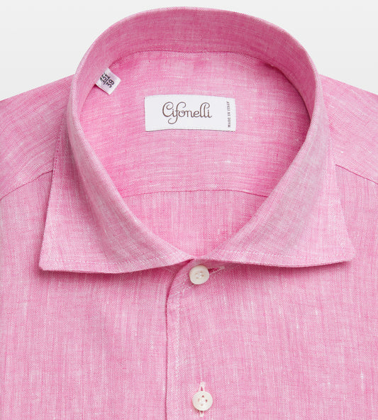 Chemise rose en lin