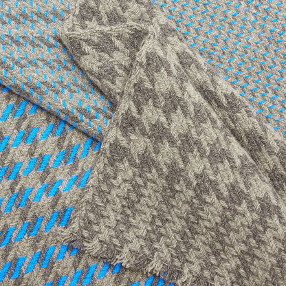 Écharpe en cachemire bleu et grise