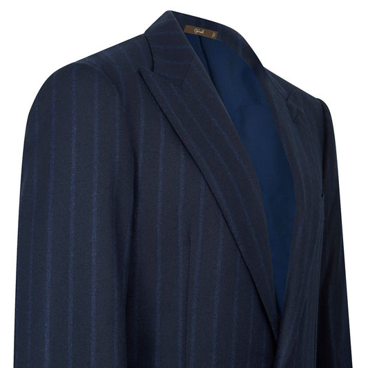 Costume en laine bleu marine à rayures