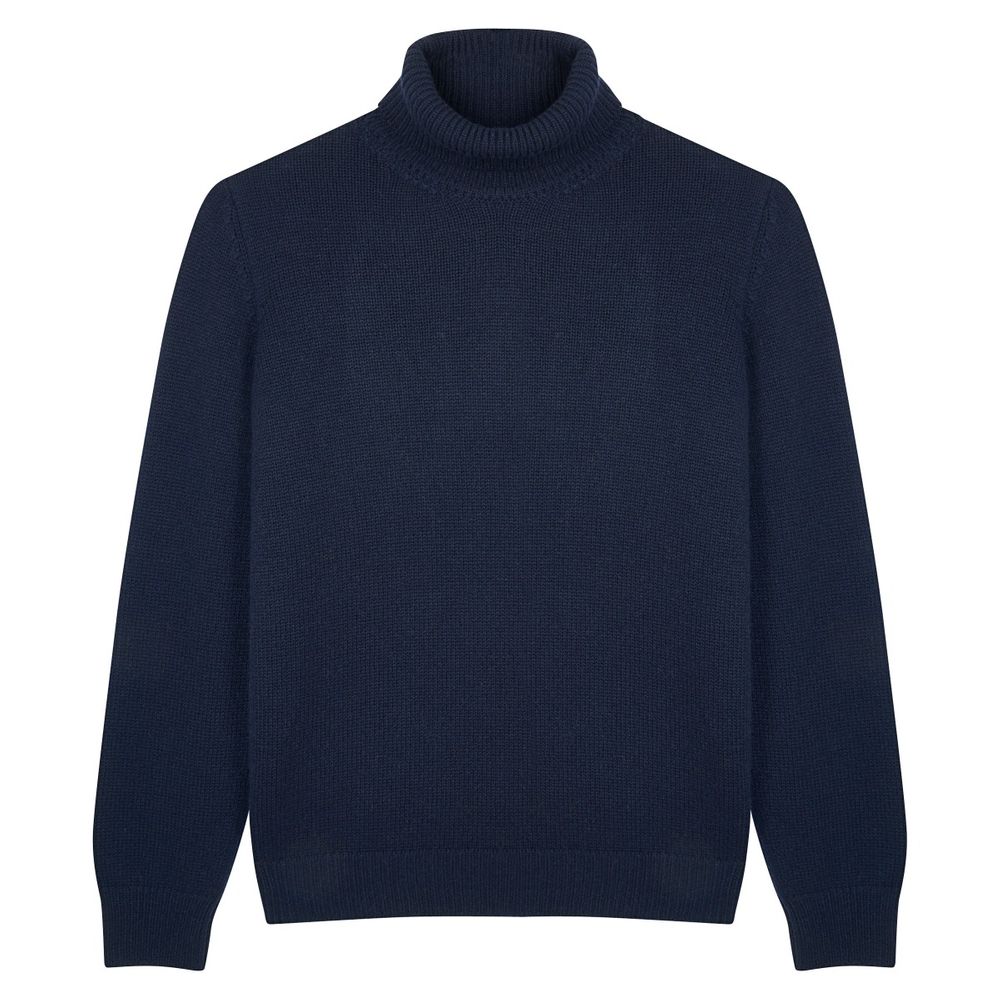 Pull col roulé en cachemire bleu marine