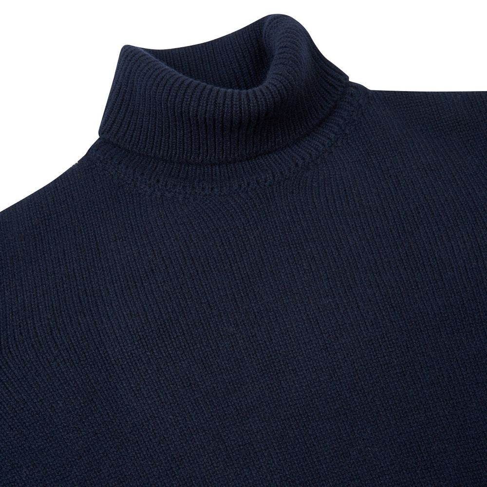 Pull col roulé en cachemire bleu marine