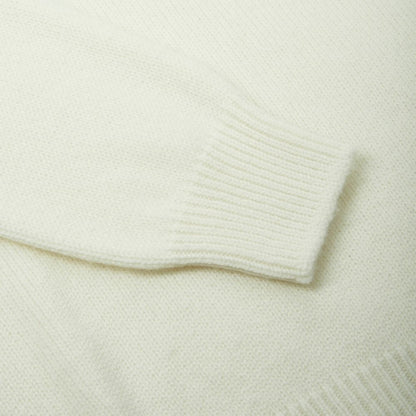 Pull col roulé en cachemire blanc cassé