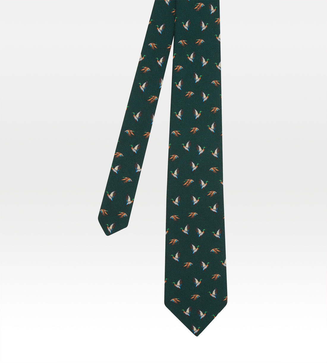 Cravate "oies" en laine vert
