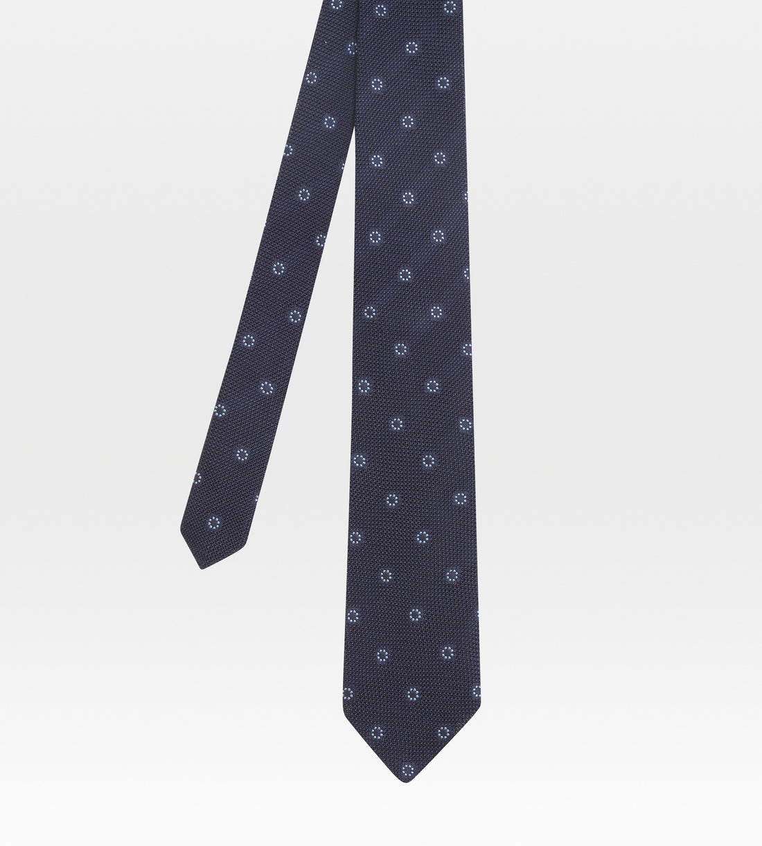 Navy blue silk ties with rounds