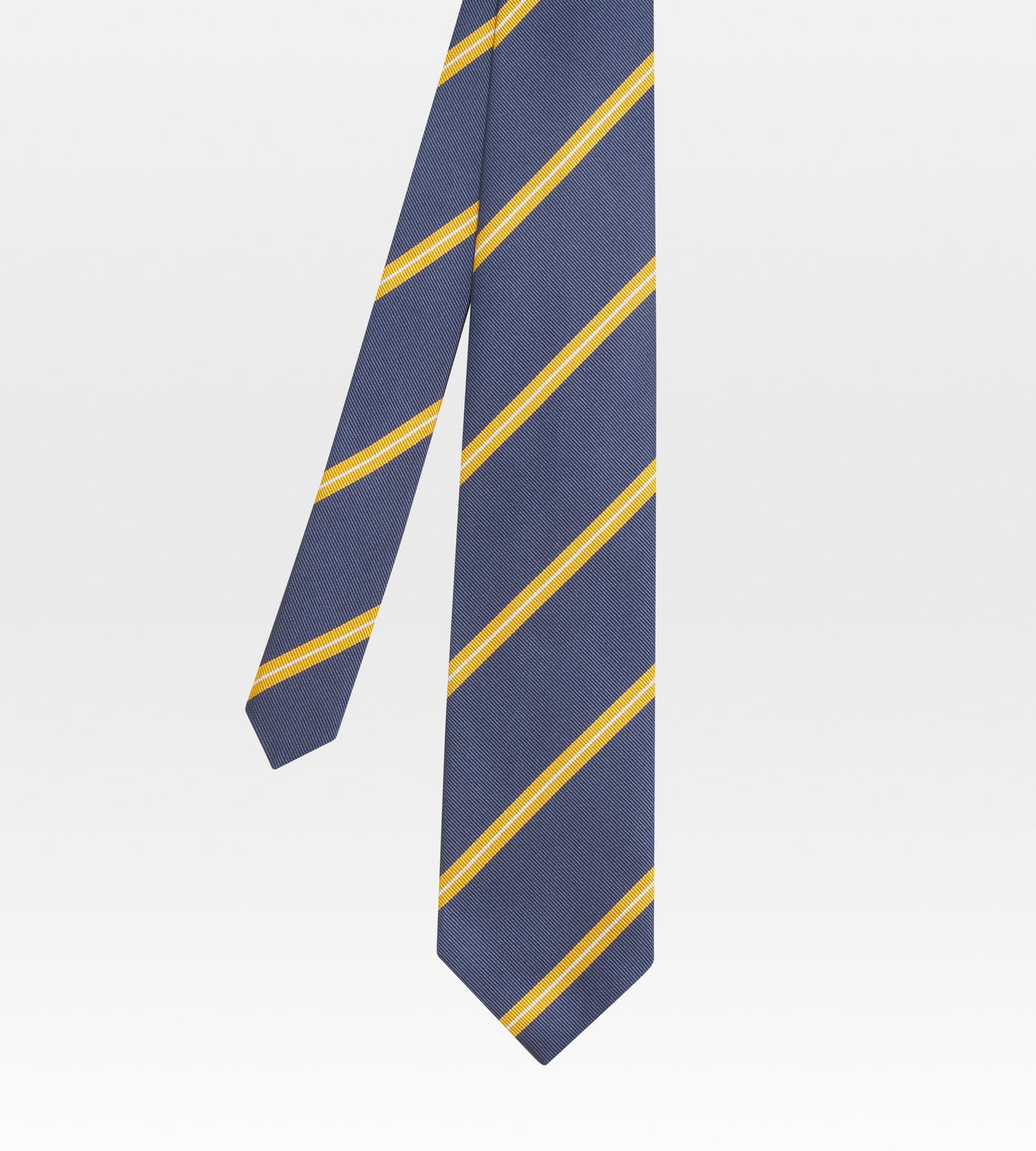 Cravate club en soie bleu &amp; jaune