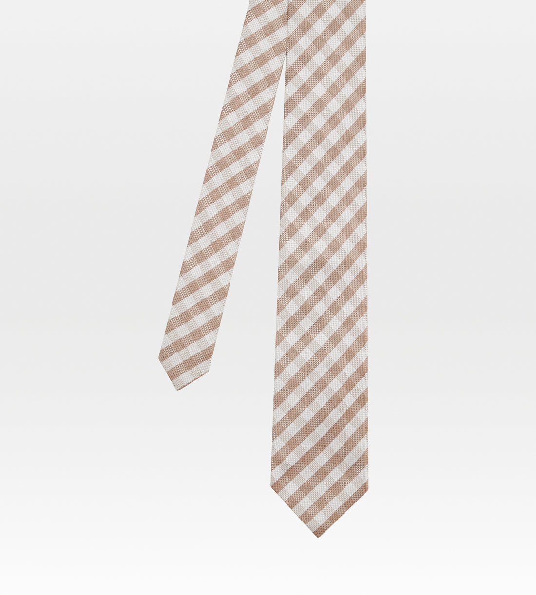 Brown and beige check tie