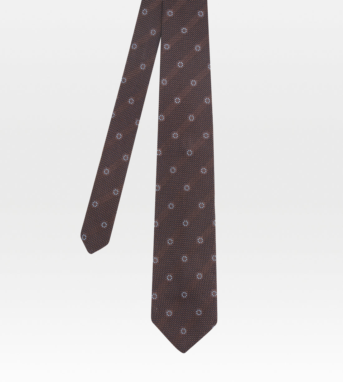 Brown tie with rounds