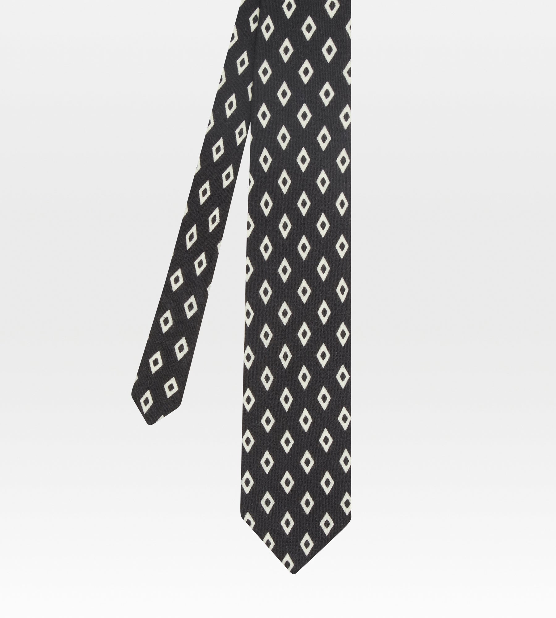 Cravate noir à losanges beige