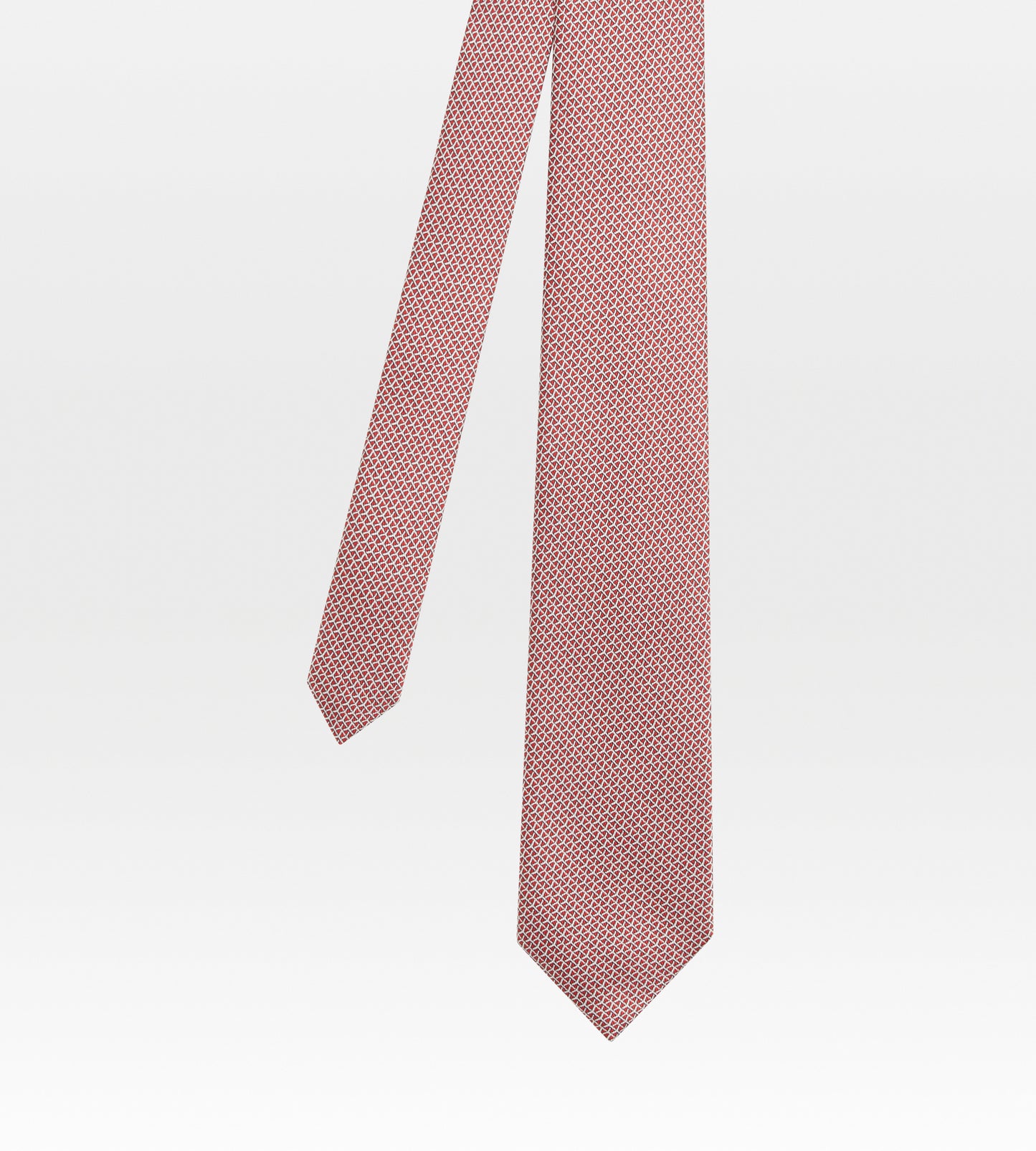Cravate en soie rouge à motifs