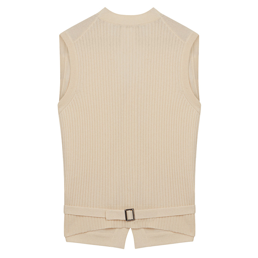 Gilet pure cachemire beige