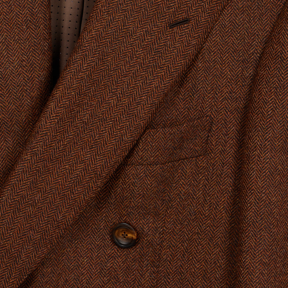 Manteau croisé en laine et cachemire marron