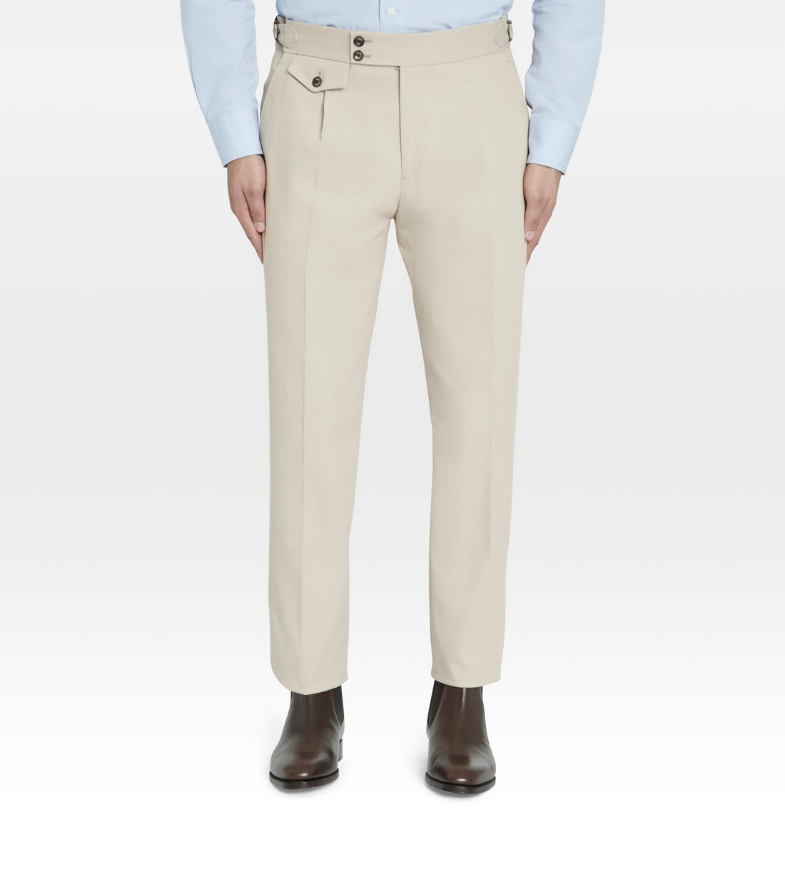 Pantalon en coton moleskine beige