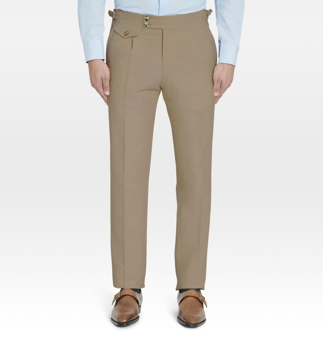 Pantalon en coton beige/camel