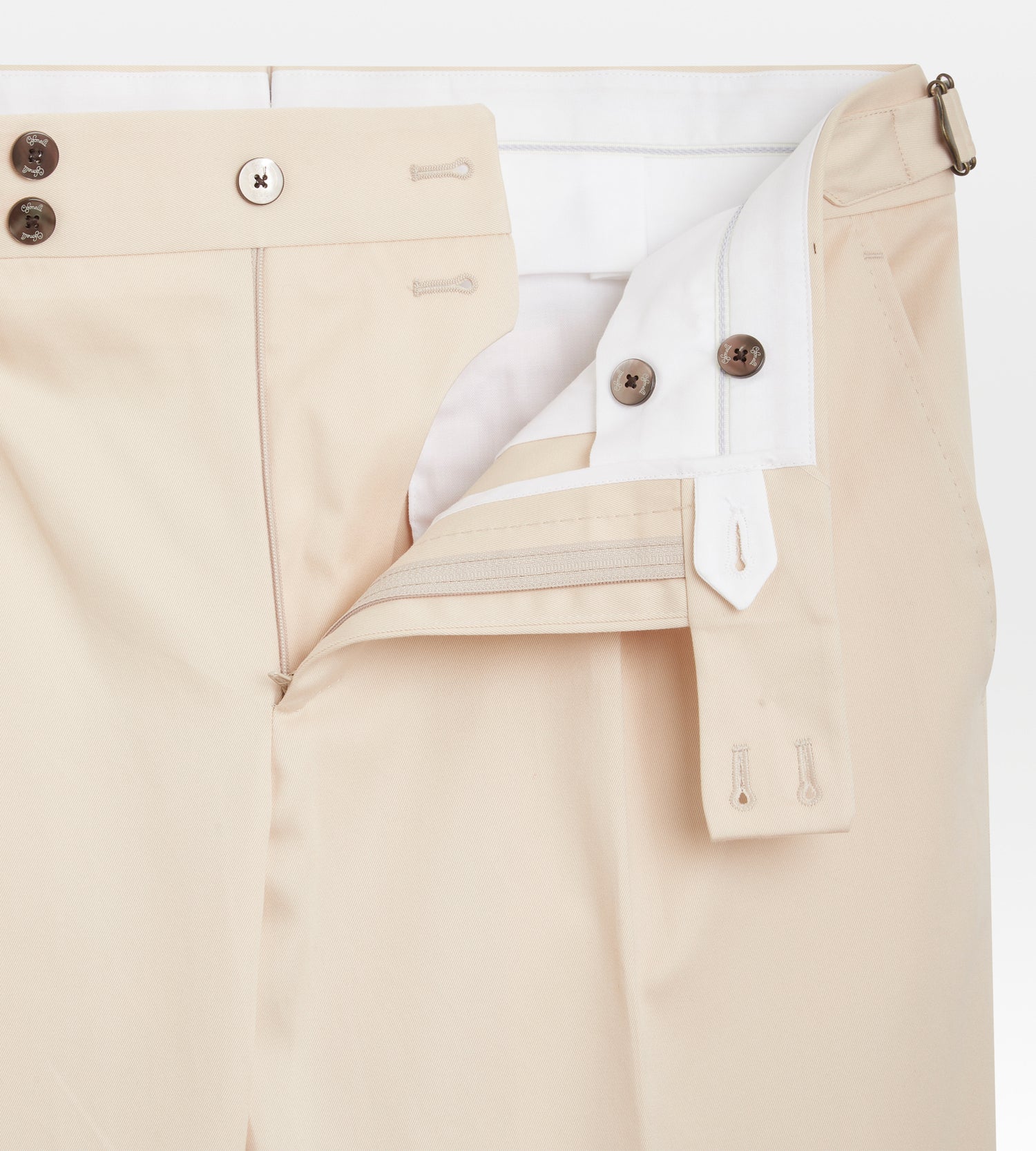 Pantalon sartorial en coton beige