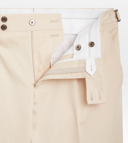 Pantalon sartorial en coton beige
