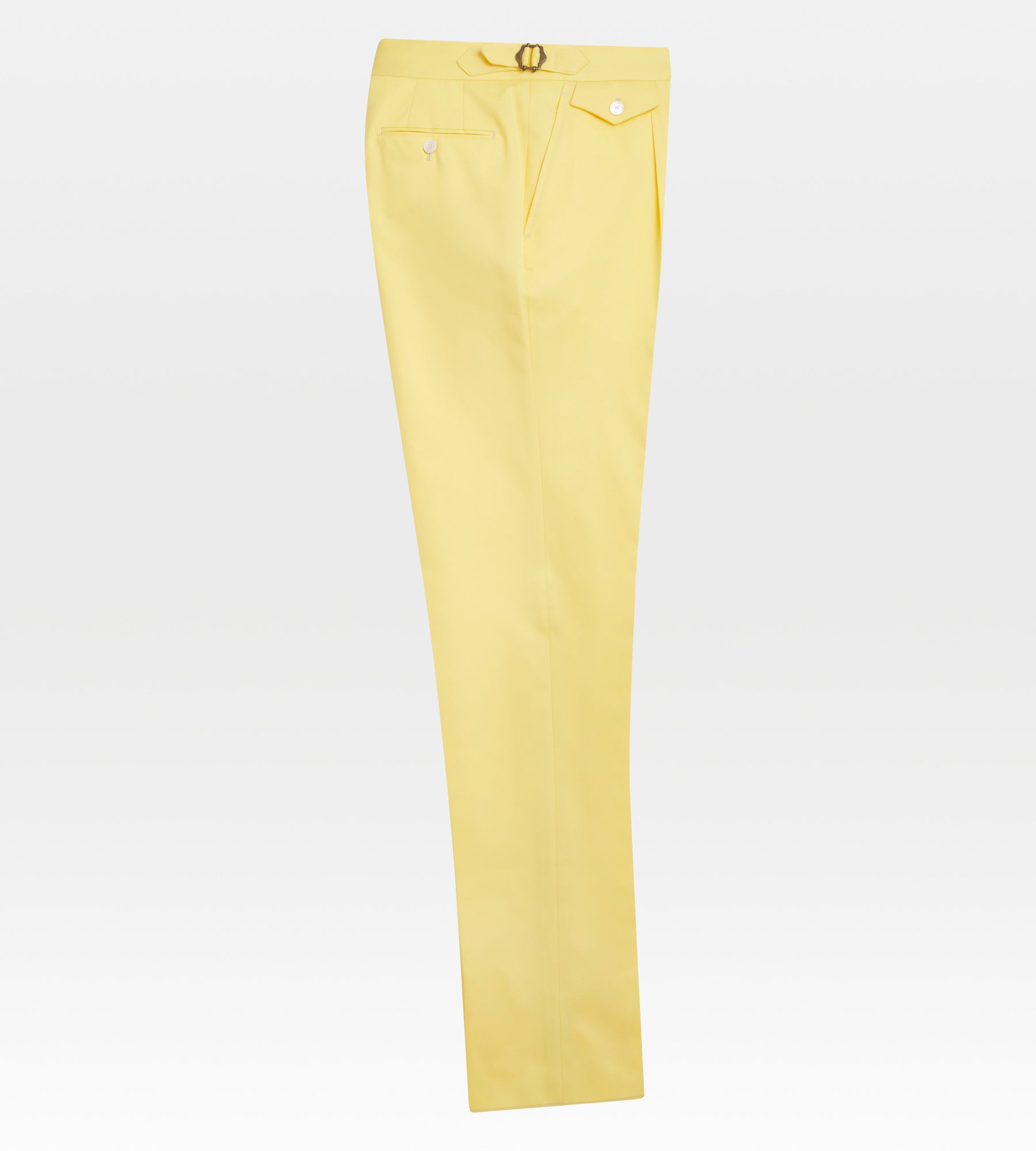 Pantalon sartorial en coton jaune