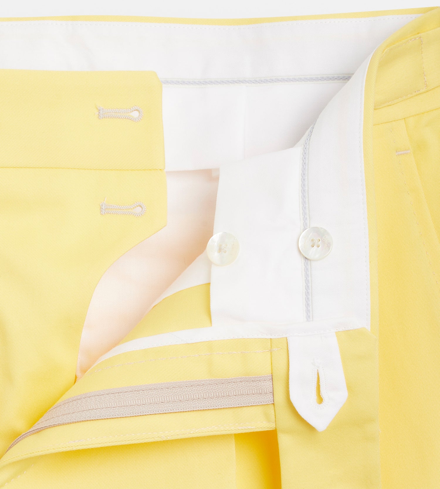 Pantalon sartorial en coton jaune