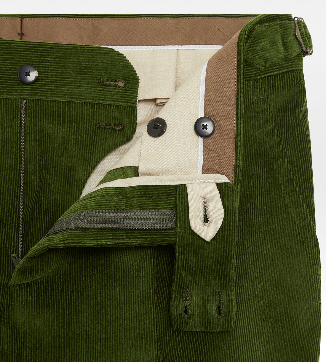 Pantalon en velours côtelé vert