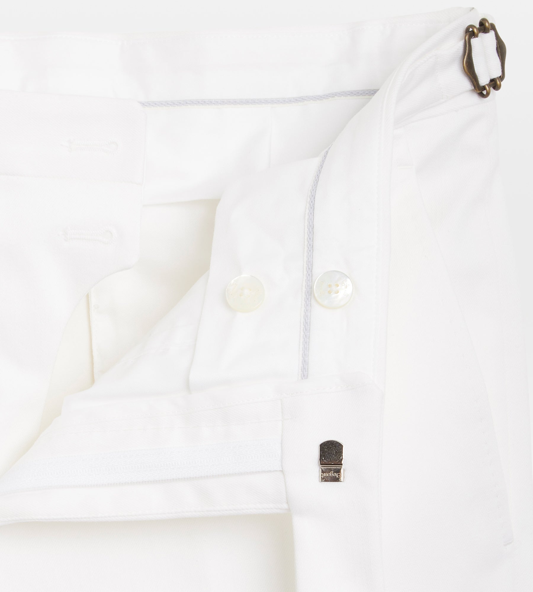 Pantalon sartorial en coton mélangé blanc