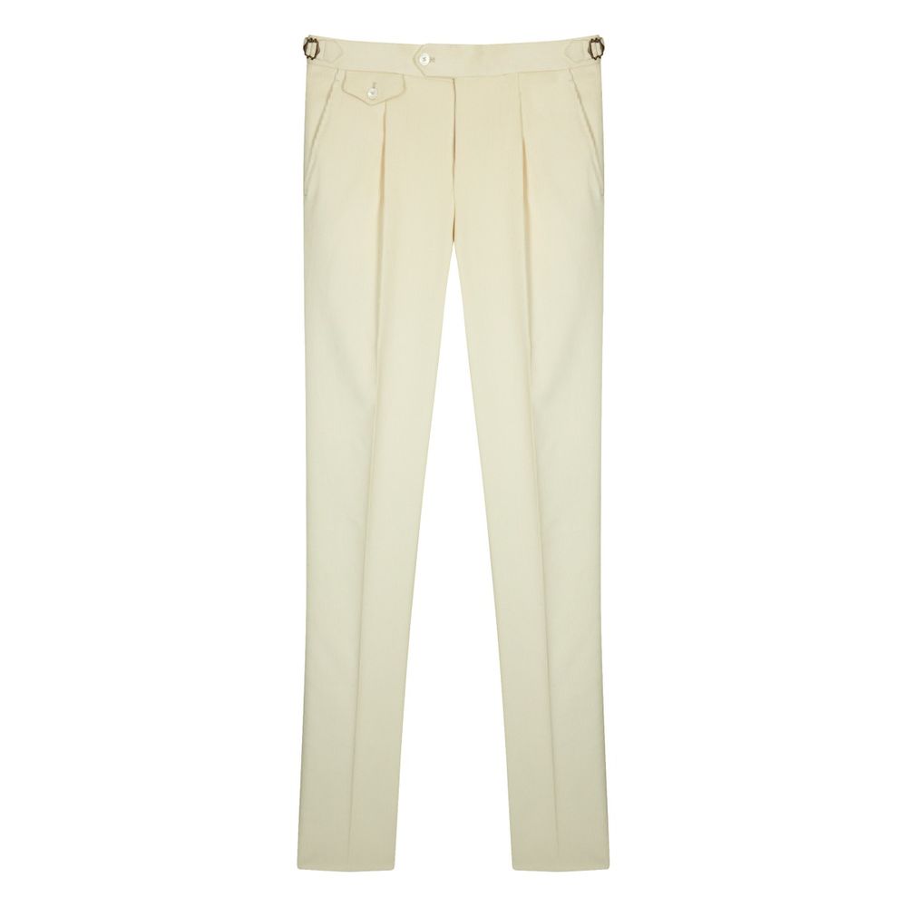 Pantalon en velours côtelé crème