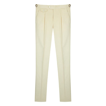 Pantalon en velours côtelé crème