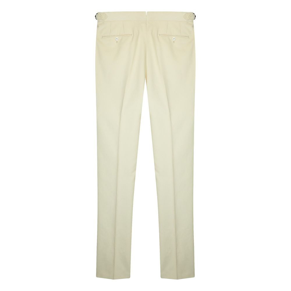 Pantalon en velours côtelé crème