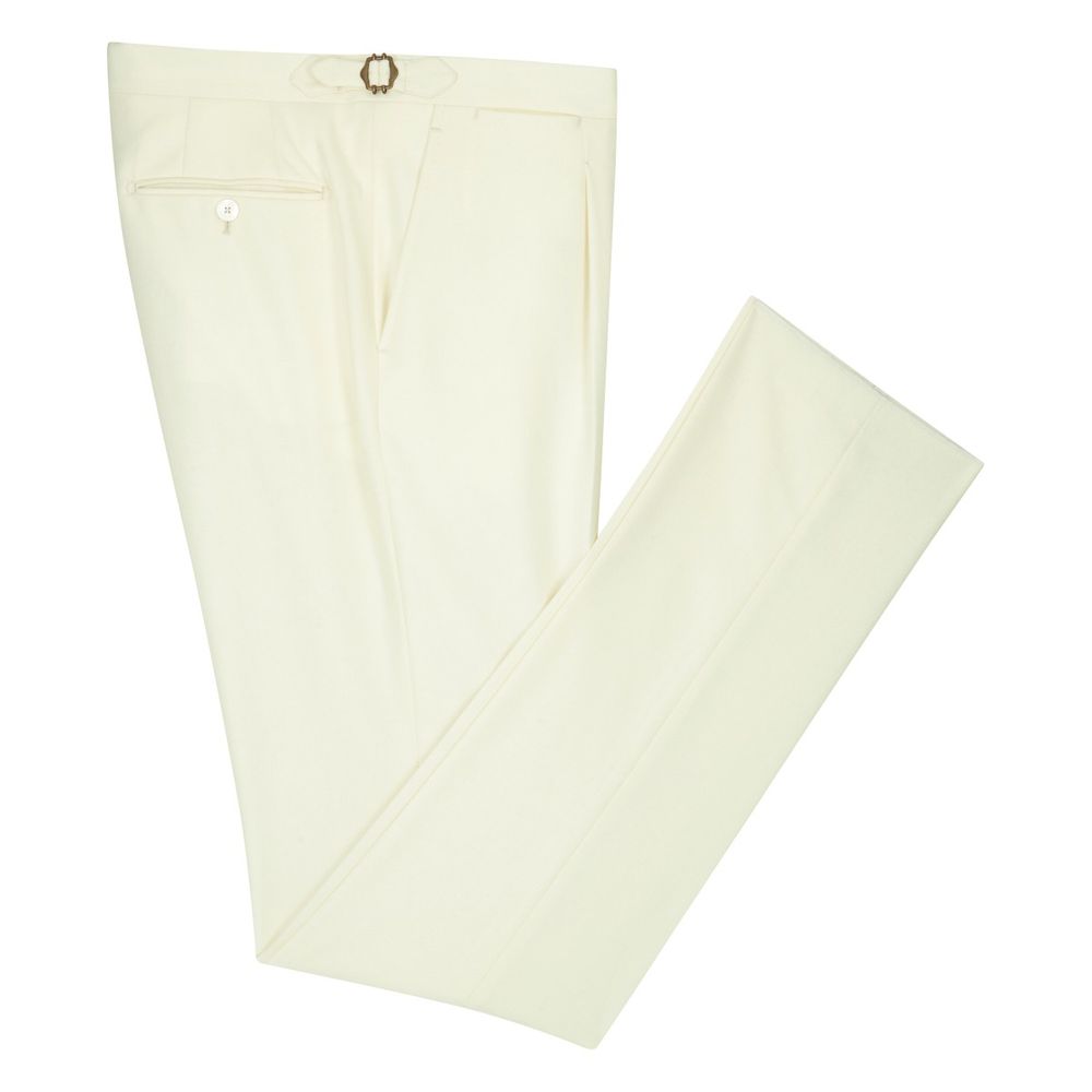 Pantalon en laine crème