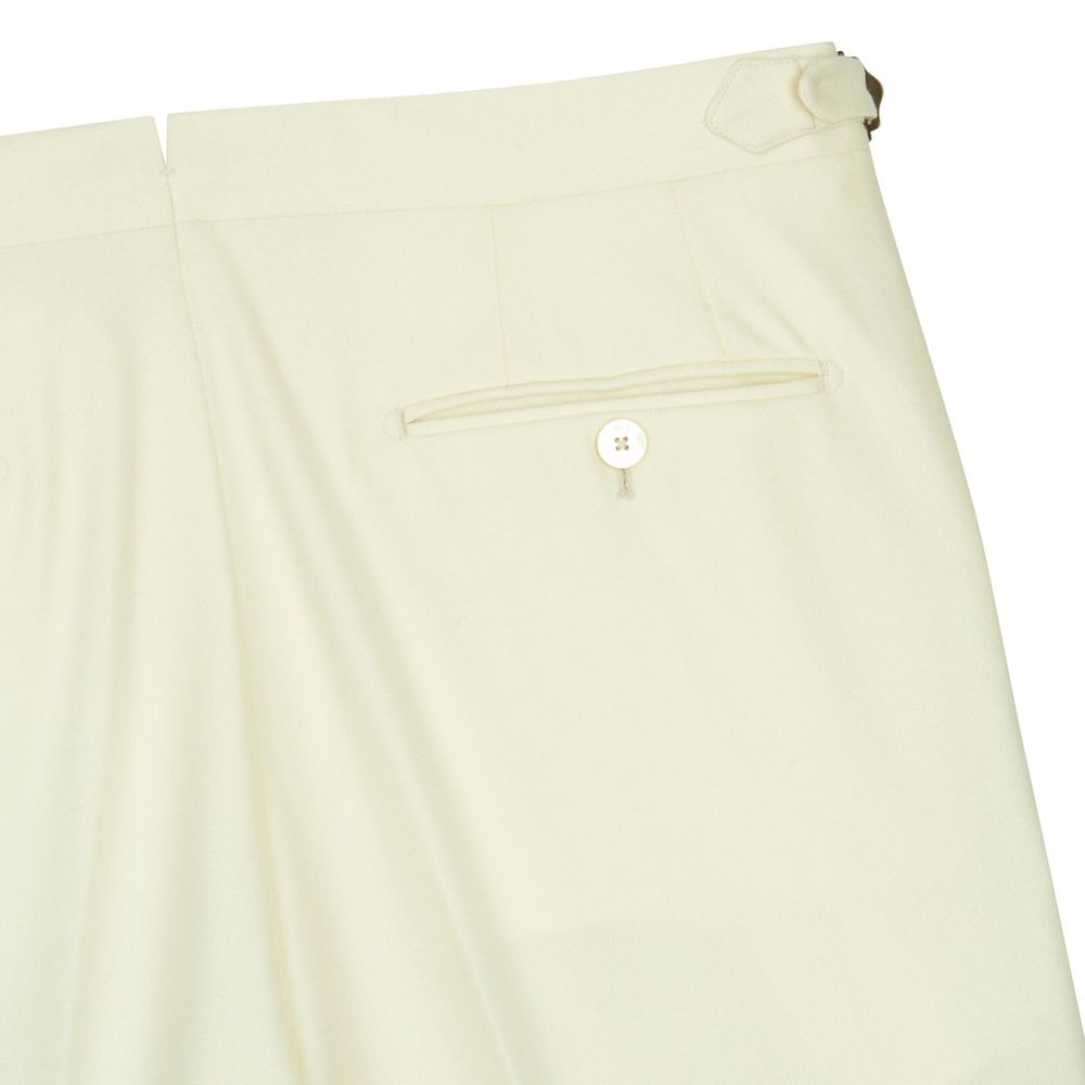 Pantalon en laine crème