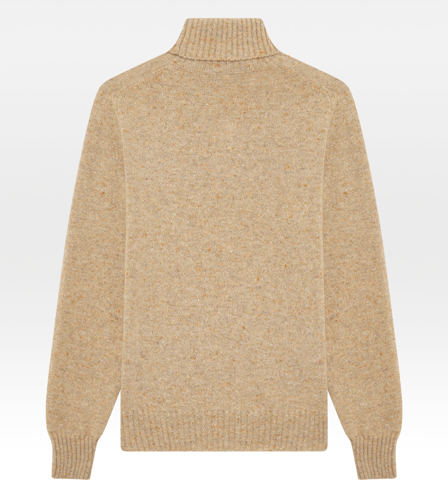 Pull beige en cachemire col roulé