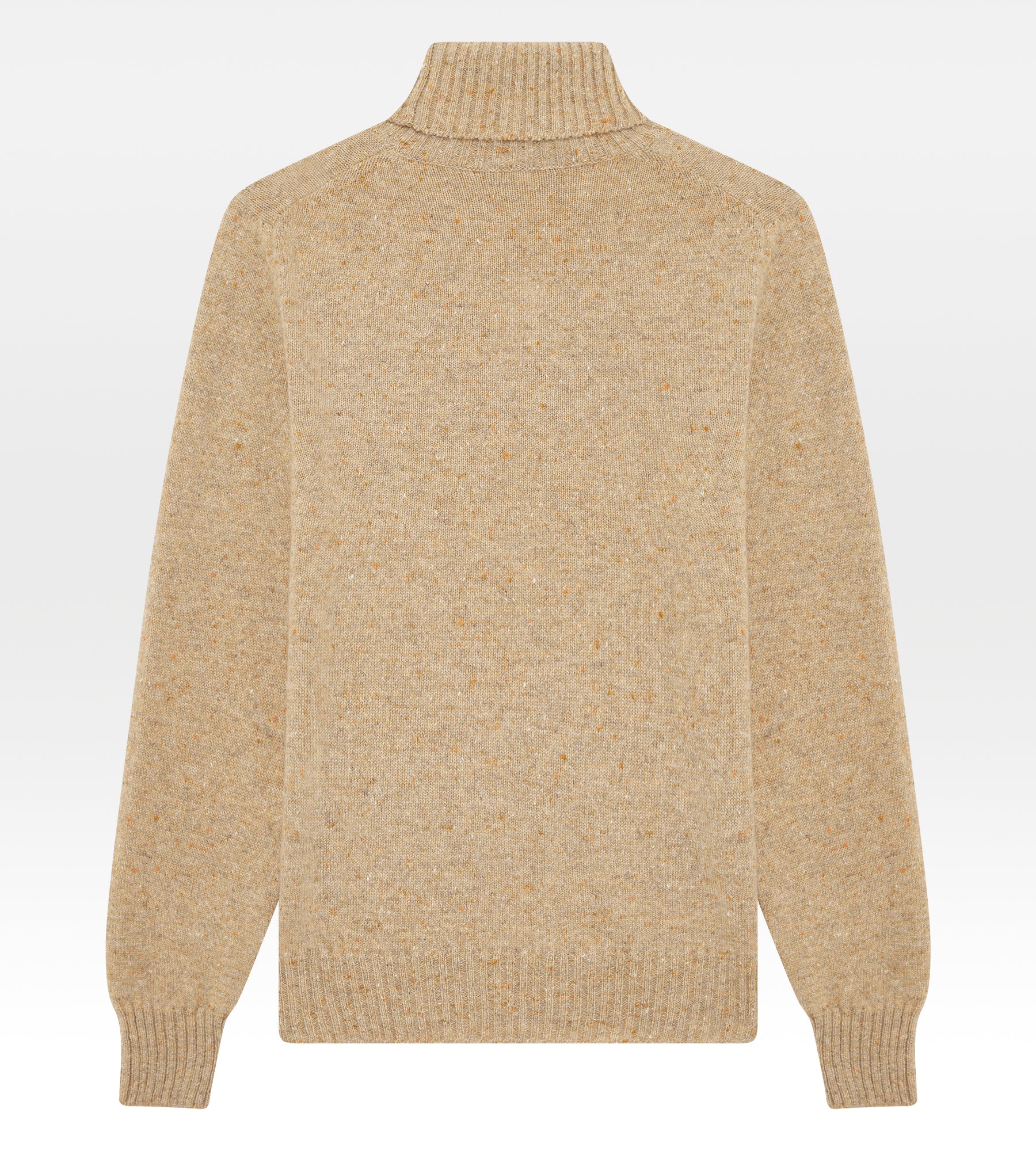 Pull col roulé en cachemire beige