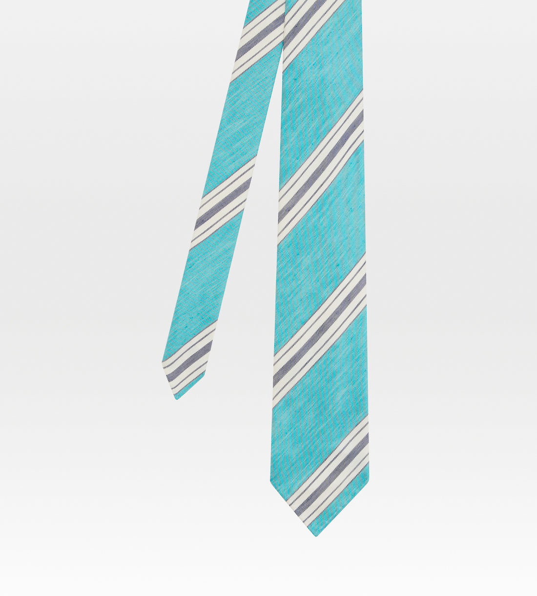 Turquoise cotton & linen tie