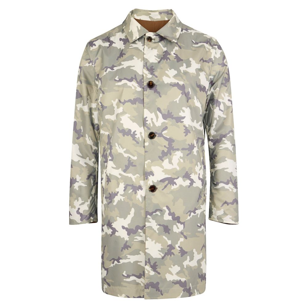 Trench camel reversible camouflage