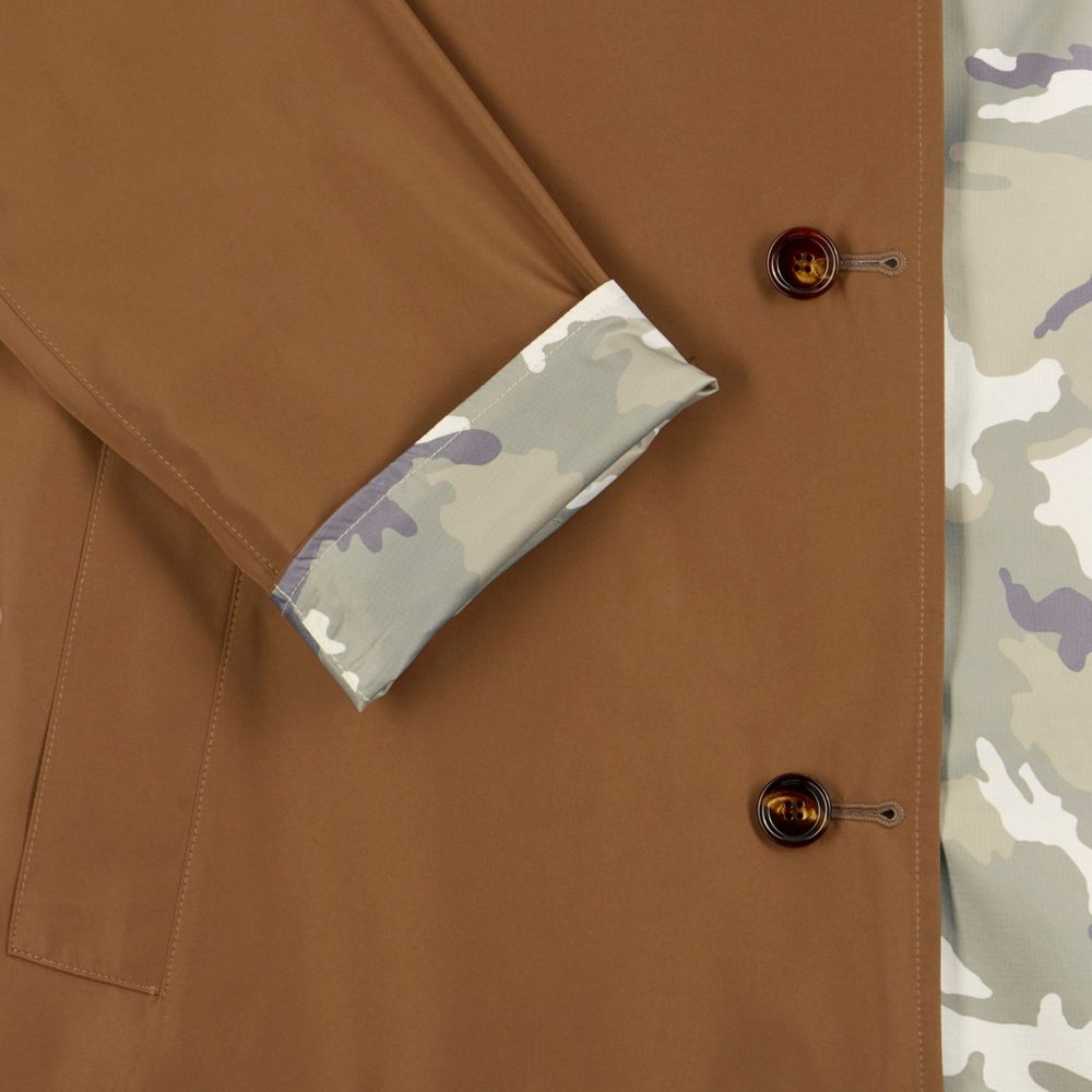 Trench camel reversible camouflage