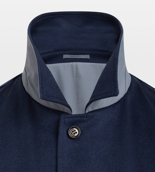 Trench reversible en cachemire bleu