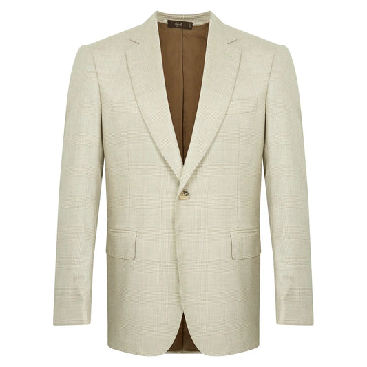 Veste en laine Prince de Galles beige
