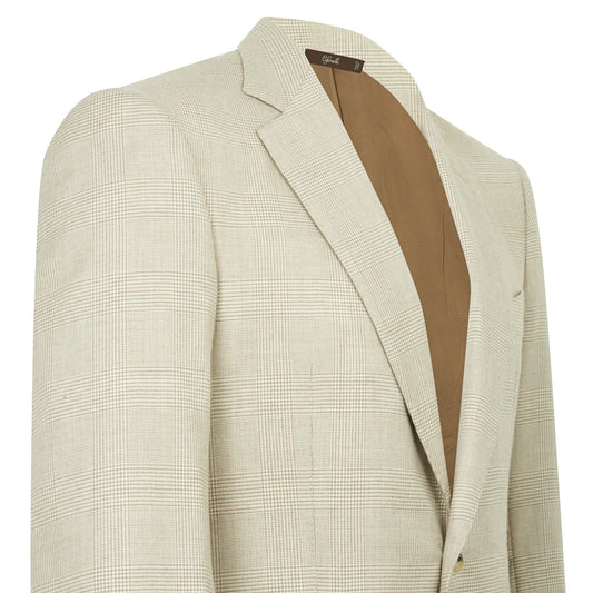Veste en laine Prince de Galles beige
