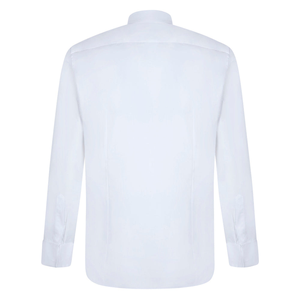 Chemise blanche à col cassé et plastron