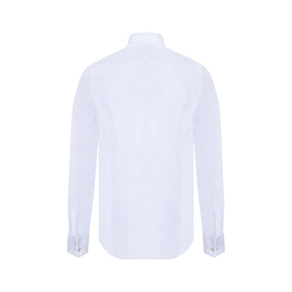 Chemise blanche à col cassé en coton
