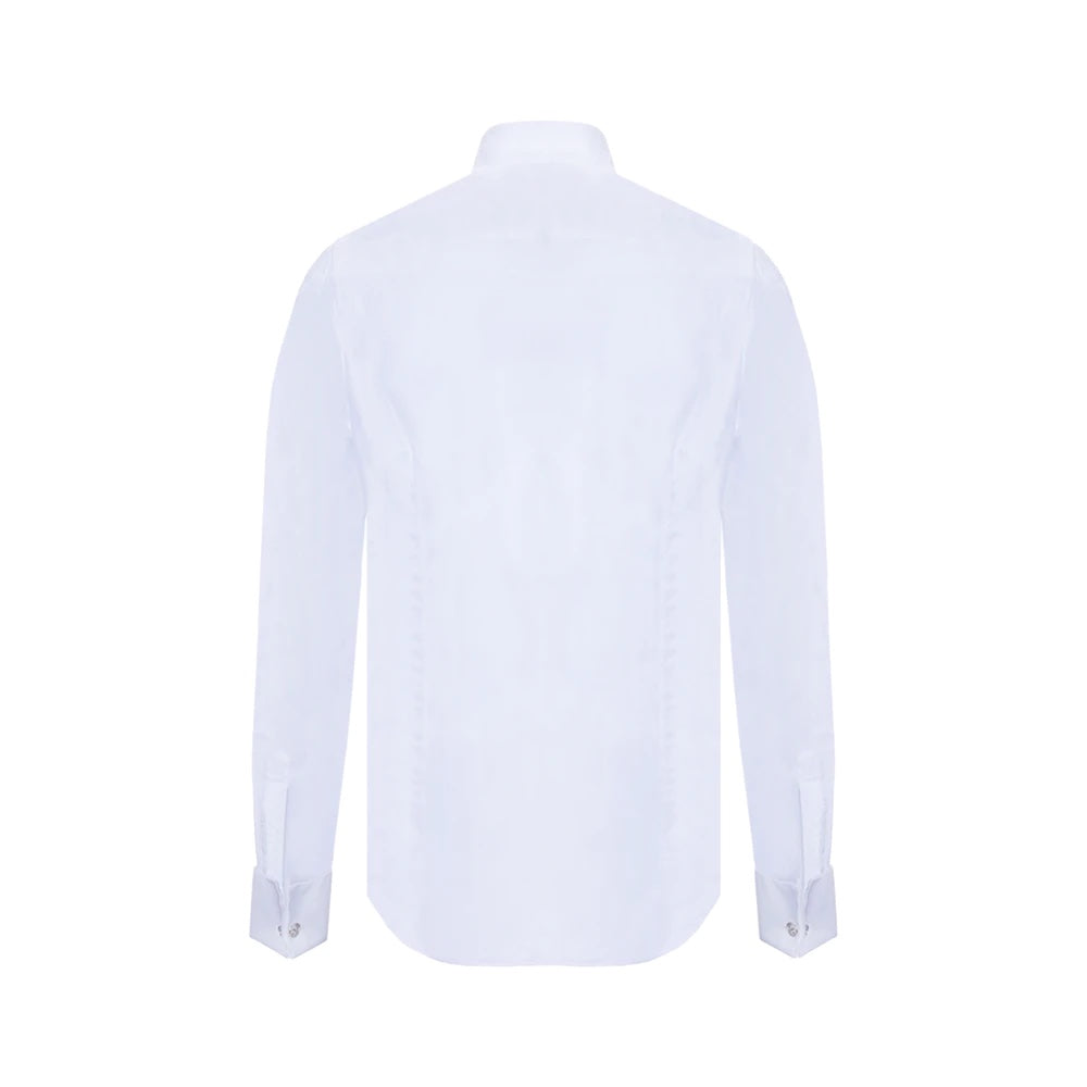 Chemise blanche à col cassé en coton
